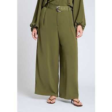 ELOQUII Women's Plus Size Wide Leg Printed Pant