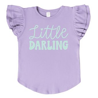 The Juniper Shop Little Darling Cursive Flutter Sleeve Tee