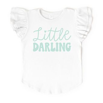 The Juniper Shop Little Darling Cursive Flutter Sleeve Tee