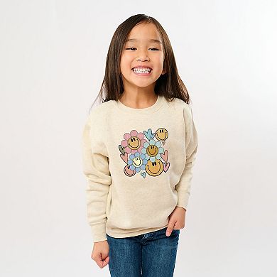 The Juniper Shop Flower Smiley Face Youth Sweatshirt