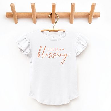 The Juniper Shop Little Blessing Heart Flutter Sleeve Tee