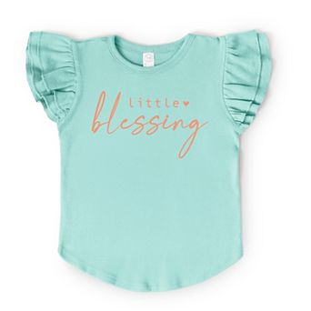 The Juniper Shop Little Blessing Heart Flutter Sleeve Tee