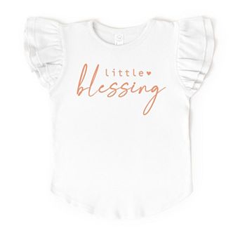 The Juniper Shop Little Blessing Heart Flutter Sleeve Tee