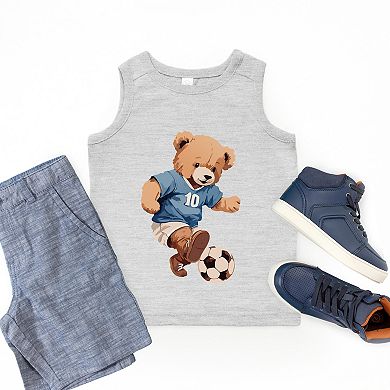The Juniper Shop Watercolor Soccer Bear Youth Tank Top