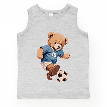 The Juniper Shop Watercolor Soccer Bear Youth Tank Top
