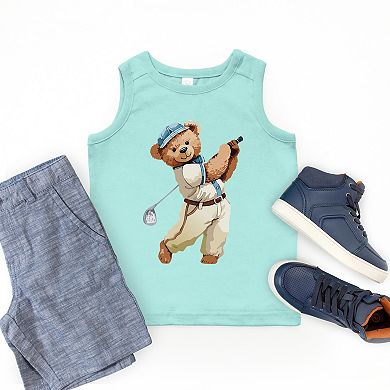 The Juniper Shop Watercolor Golf Bear Youth Tank Top