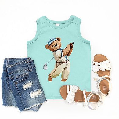 The Juniper Shop Watercolor Golf Bear Youth Tank Top