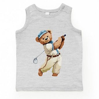 The Juniper Shop Watercolor Golf Bear Youth Tank Top
