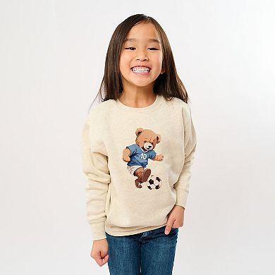 The Juniper Shop Watercolor Soccer Bear Youth Sweatshirt