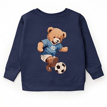 The Juniper Shop Watercolor Soccer Bear Youth Sweatshirt