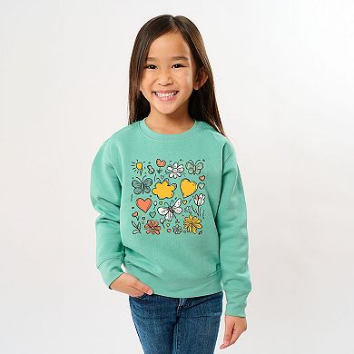 The Juniper Shop Flowers and Butterflies Youth Sweatshirt