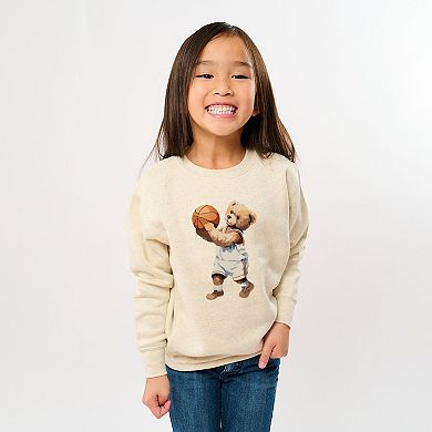 The Juniper Shop Watercolor Basketball Bear Youth Sweatshirt