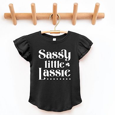 The Juniper Shop Sassy Little Lassie Classy Flutter Sleeve Tee