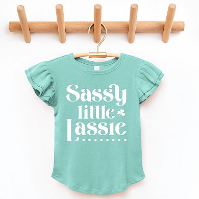 The Juniper Shop Sassy Little Lassie Classy Flutter Sleeve Tee
