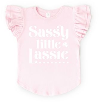 The Juniper Shop Sassy Little Lassie Classy Flutter Sleeve Tee