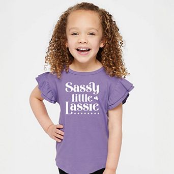 The Juniper Shop Sassy Little Lassie Classy Flutter Sleeve Tee