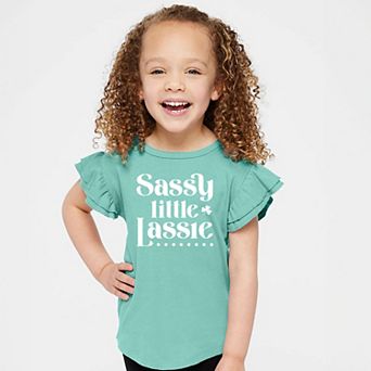 The Juniper Shop Sassy Little Lassie Classy Flutter Sleeve Tee
