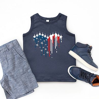 The Juniper Shop Patriotic Plane Heart Youth Tank Top