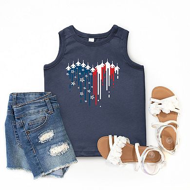 The Juniper Shop Patriotic Plane Heart Youth Tank Top