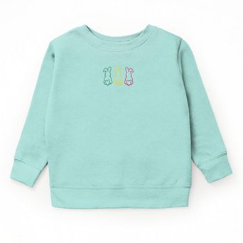 The Juniper Shop Embroidered Easter Bunny Outline Youth Sweatshirt