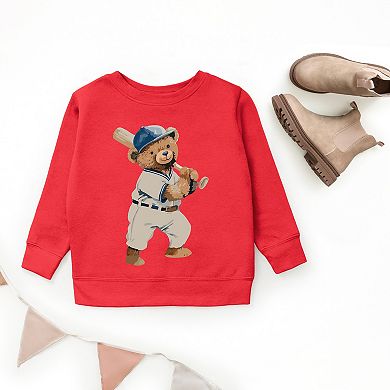 The Juniper Shop Watercolor Baseball Bear Youth Sweatshirt
