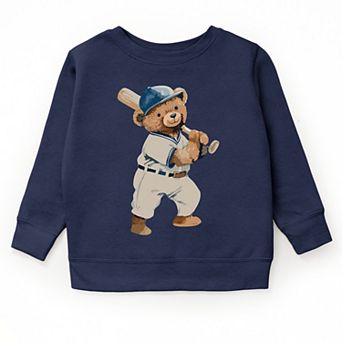 The Juniper Shop Watercolor Baseball Bear Youth Sweatshirt