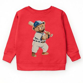 The Juniper Shop Watercolor Baseball Bear Youth Sweatshirt