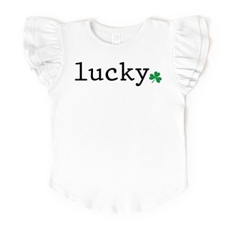 The Juniper Shop Lucky Typewriter Clover Flutter Sleeve Tee