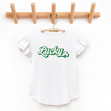 The Juniper Shop Lucky Outline Flutter Sleeve Tee