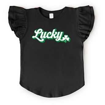 The Juniper Shop Lucky Outline Flutter Sleeve Tee