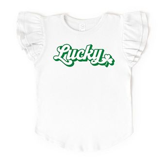 The Juniper Shop Lucky Outline Flutter Sleeve Tee