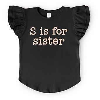 The Juniper Shop S Is For Sister Flutter Sleeve Tee