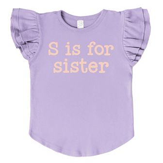 The Juniper Shop S Is For Sister Flutter Sleeve Tee