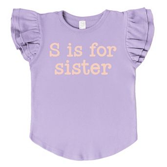The Juniper Shop S Is For Sister Flutter Sleeve Tee