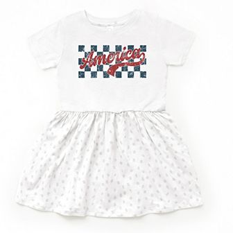 The Juniper Shop Checkered America Retro Toddler Dress