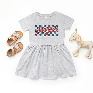 The Juniper Shop Checkered America Retro Toddler Dress