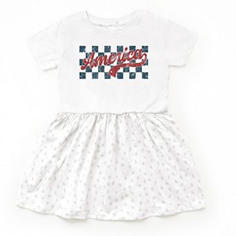 The Juniper Shop Checkered America Retro Toddler Dress