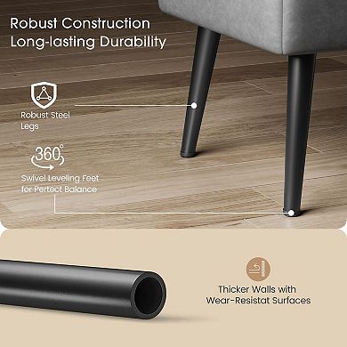 47.7" Mid-century Modern Upholstered Storage Bench with Solid Wood Legs