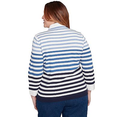 Plus Size Alfred Dunner Ombre Stripe Two-in-One Sweater