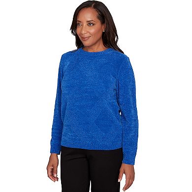 Plus Size Alfred Dunner Cable Chenille Pullover Sweater