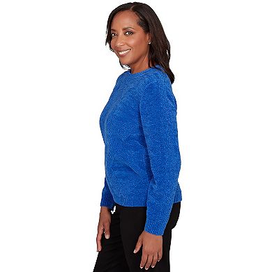 Plus Size Alfred Dunner Cable Chenille Pullover Sweater