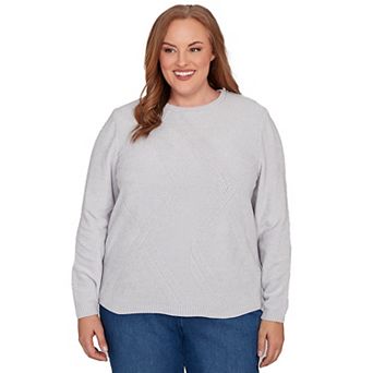 Plus Size Alfred Dunner Cable Chenille Pullover Sweater