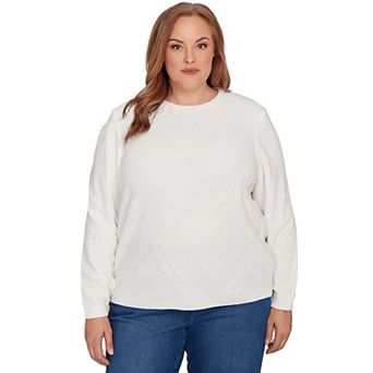 Plus Size Alfred Dunner Cable Chenille Pullover Sweater
