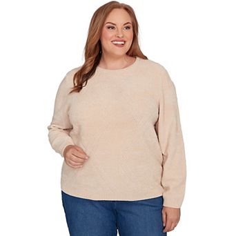 Plus Size Alfred Dunner Cable Chenille Pullover Sweater