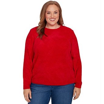 Plus Size Alfred Dunner Cable Chenille Pullover Sweater