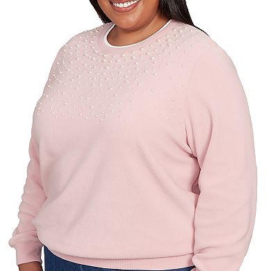 Plus Size Alfred Dunner Embellished Neckline Anti-Pill Sweater