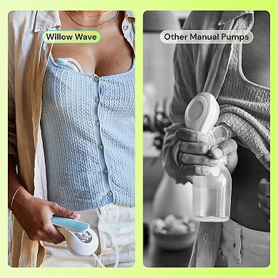 Willow Wave Wearable Manual Breast Pump with Splashguard & Easy-Pour Spout