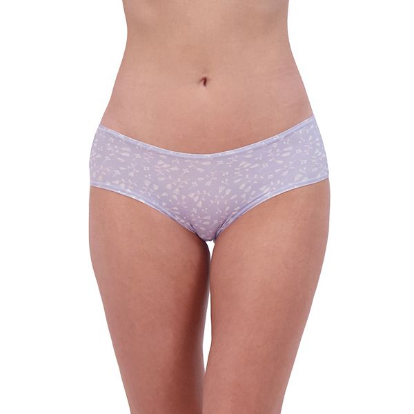Juniors' SO® Micro Hiphugger Panties SO72-043 - Purple Fab Flower (MEDIUM)