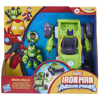 Marvel Iron Man & His Awesome Friends Iron Hulk 2-In-1 Mech Suit & Vehicle by Hasbro