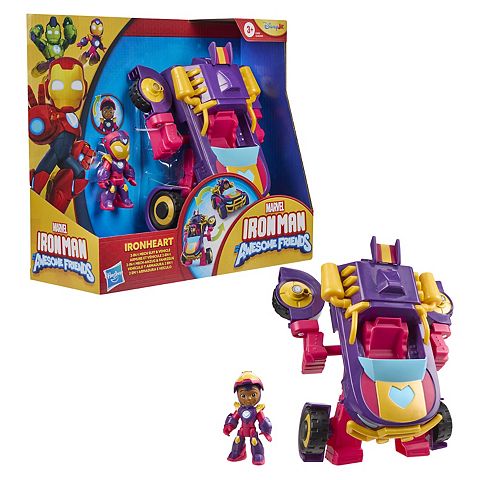 Детские фигурки Marvel Iron Man & His Awesome Friends Ironheart 2-In-1 Mech Suit & Vehicle by Hasbro